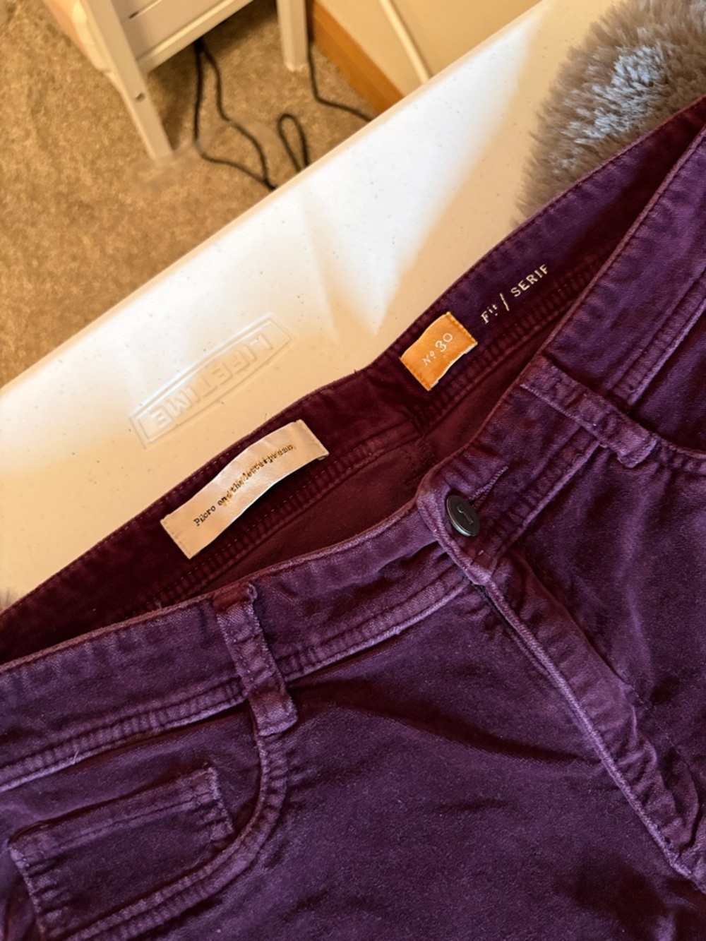 Pilcro Wine-Colored Skinny Corduroy Pants - Picture 6 of 6